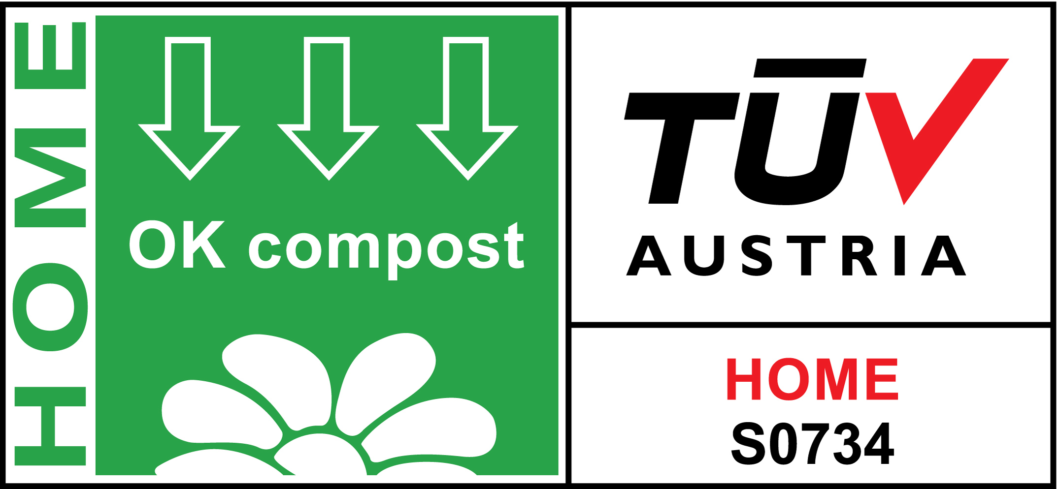 The Sustainable People Biologisch Abbaubare Hundekotbeutel mit Henkeln (8x14 Beutel) 4 OK compost HOME Logo